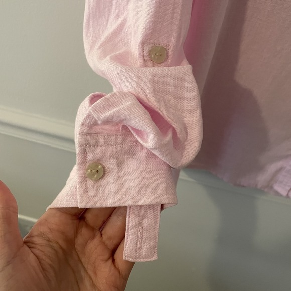 Orvis Womens Linen Blend Button Up  Pastel Pink XXL Resort Lagenlook Minimalist - Picture 6 of 11